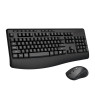 E-YOOSO E-787 Wireless Keyboard and Mouse Combo, 2.4GHz Full Sized Ergonomic Wireless Keyboard with Wrist Rest, 3 DPI Adjustable and 6 Buttons Cordless USB Mouse for Computer, Laptop, PC, Windows (Black)